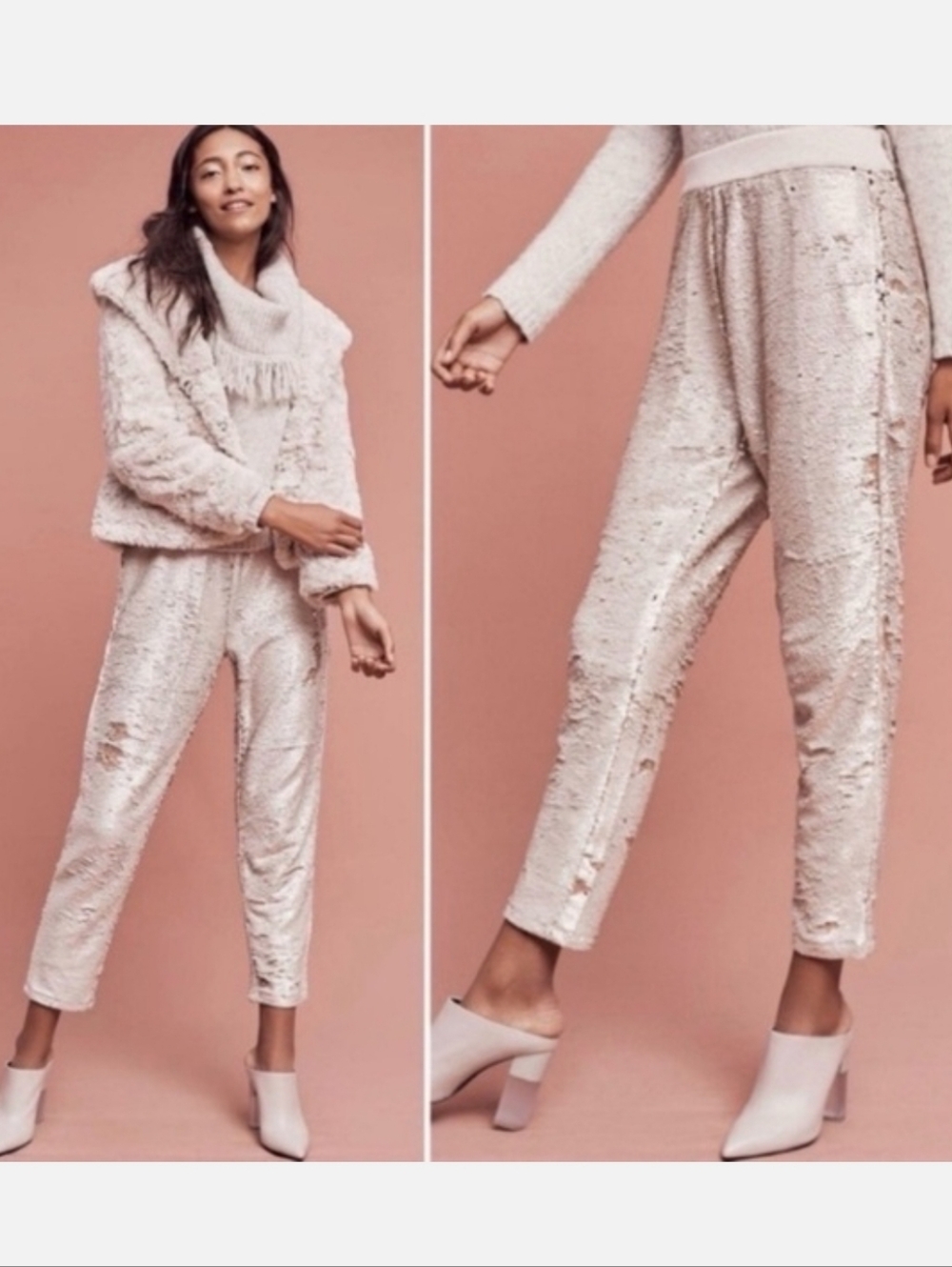 Anthro Hei Hei Sequin Shift Joggers
